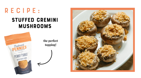 Creamy Stuffed Cremini Mushrooms with Penny Panko