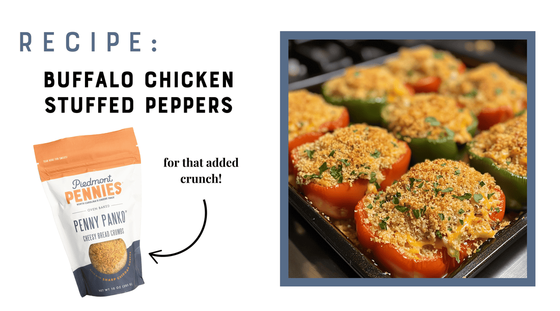 Buffalo Chicken Stuffed Peppers - Piedmont Pennies