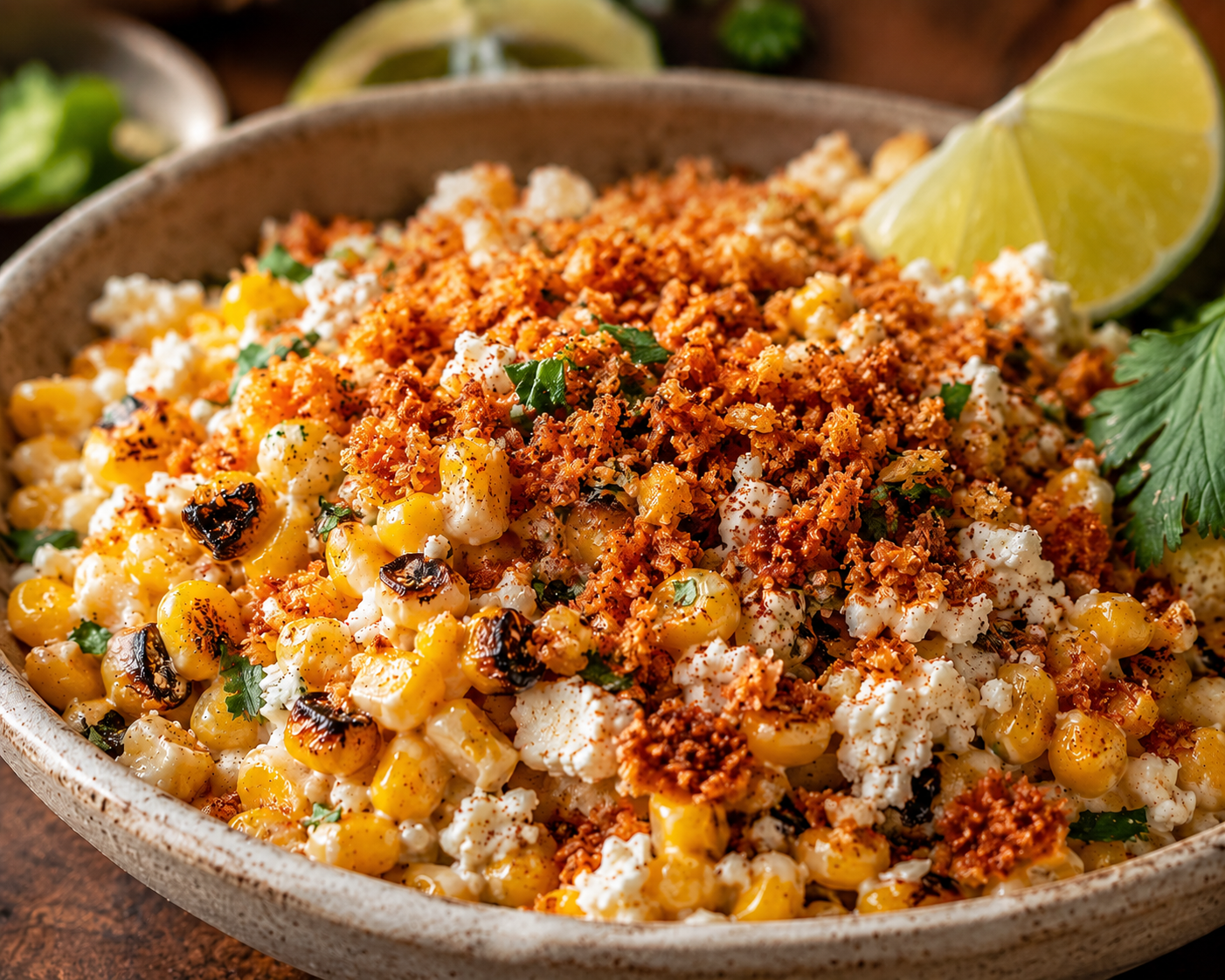 Southern Street Corn with Spicy Chipotle Penny Panko