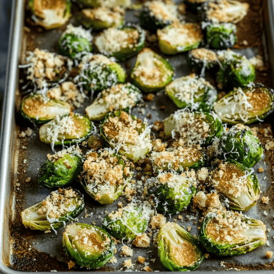 Crispy Brussels with Bacon, Hot Honey and Cheesy Panko - Piedmont Pennies