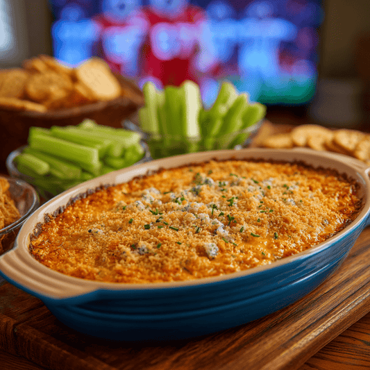 Healthier Buffalo Chicken Dip | Light & Cheesy Game Day Recipe - Piedmont Pennies