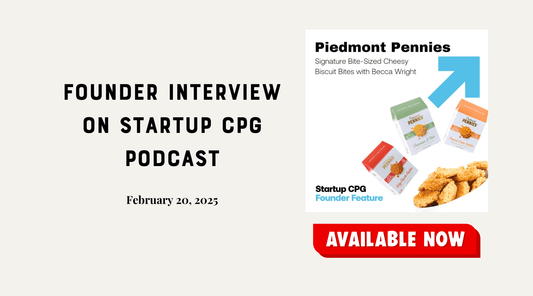 Listen NOW! Pennies Founder, Becca Wright, on Startup CPG Podcast - Piedmont Pennies