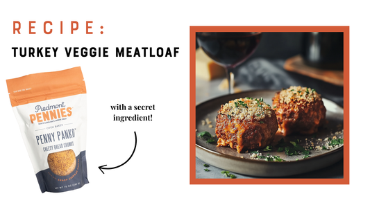 Turkey Veggie Meatloaves made with Piedmont Pennies Cheesy Panko
