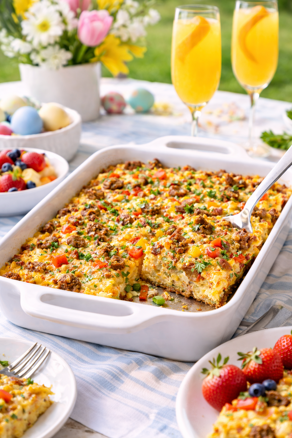 Easy Sausage, Egg, and Veggie Breakfast Casserole for Brunch