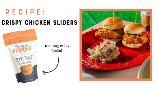 Piedmont Penny Panko chicken sliders with a side of slaw