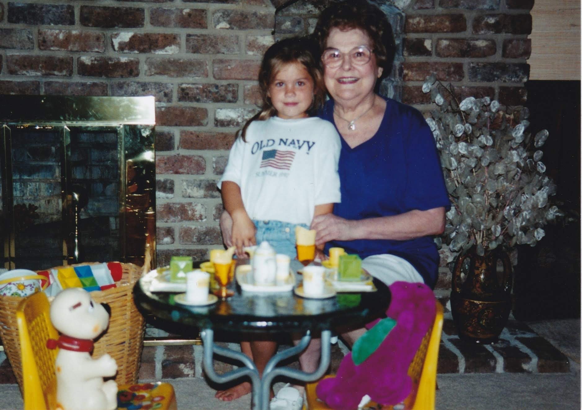 Becca with her Grandbetty the recipe creator of Piedmont Pennies