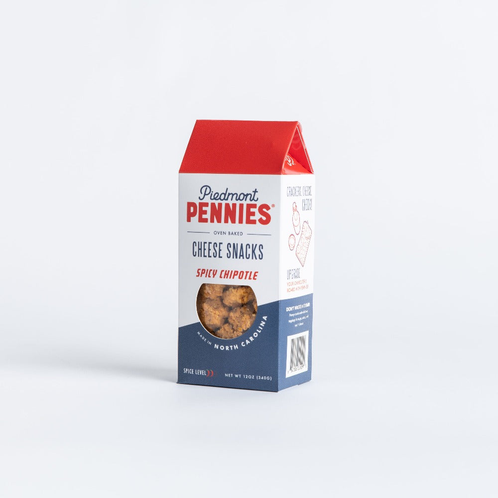 Piedmont Pennies- Spicy Chipotle Penny Package - 12oz- Delicious Cheese Straw